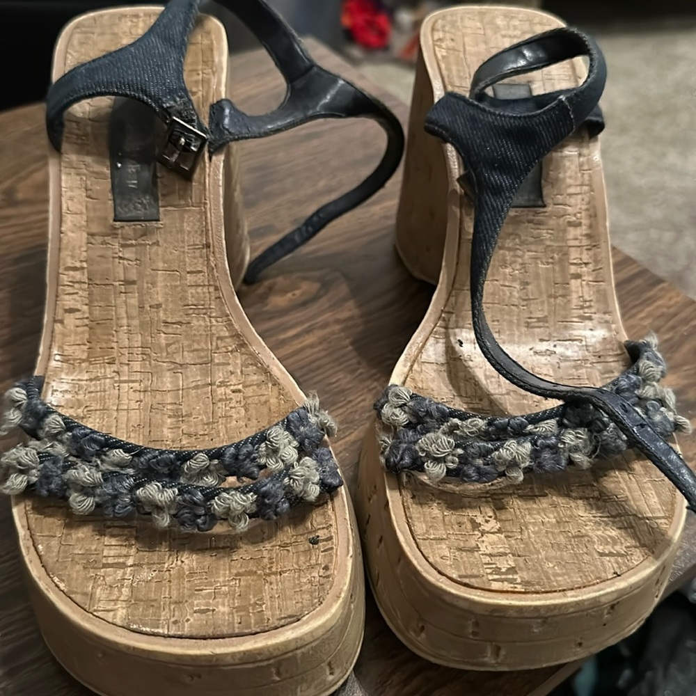 Wedges! With denim design